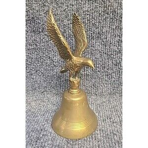 Vintage 6" Solid Brass Bell With Eagle Topper